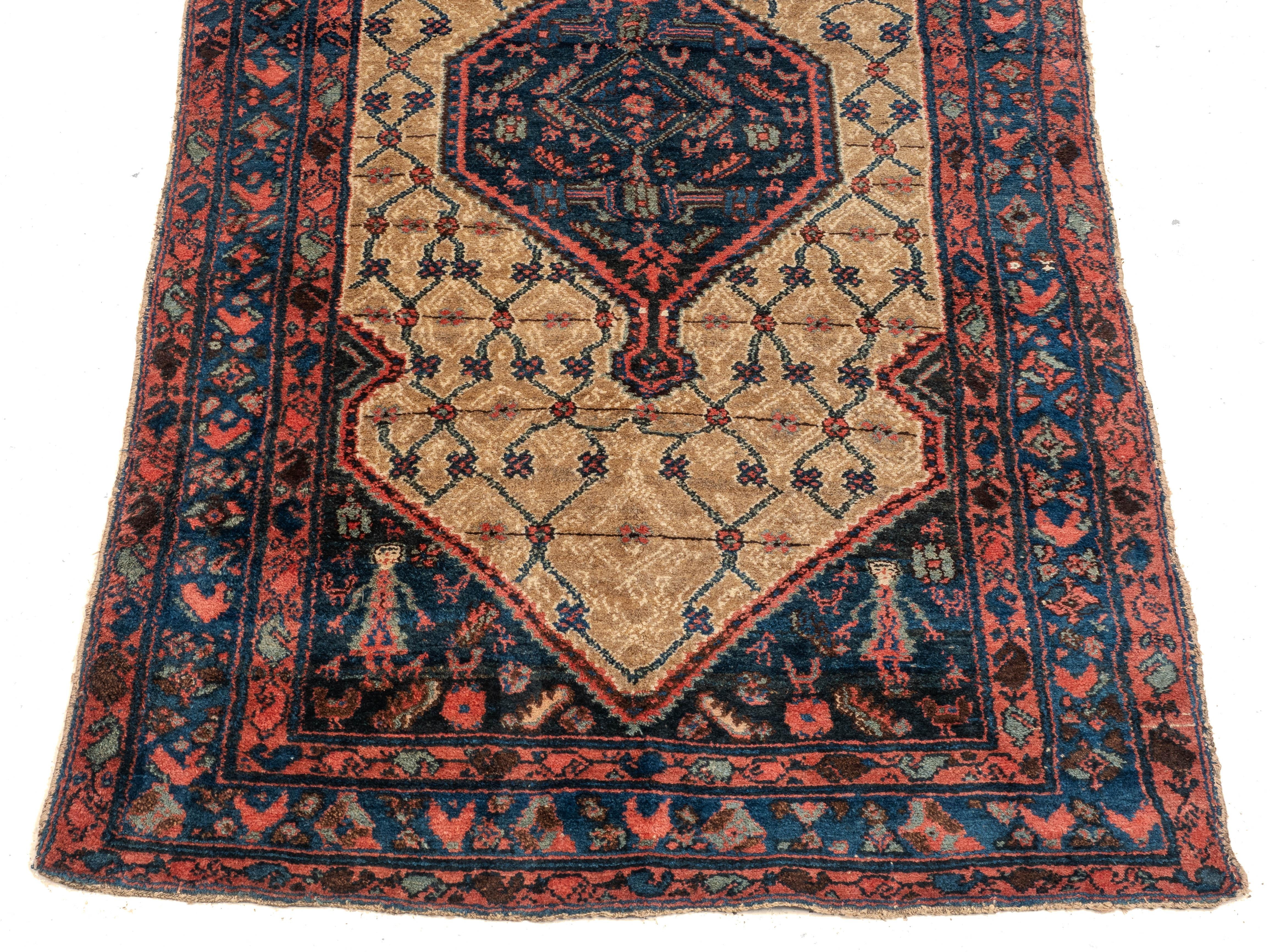Ein antiker Hamadan, westpersischer Dorfteppich, ungefähr 7' x 4'4