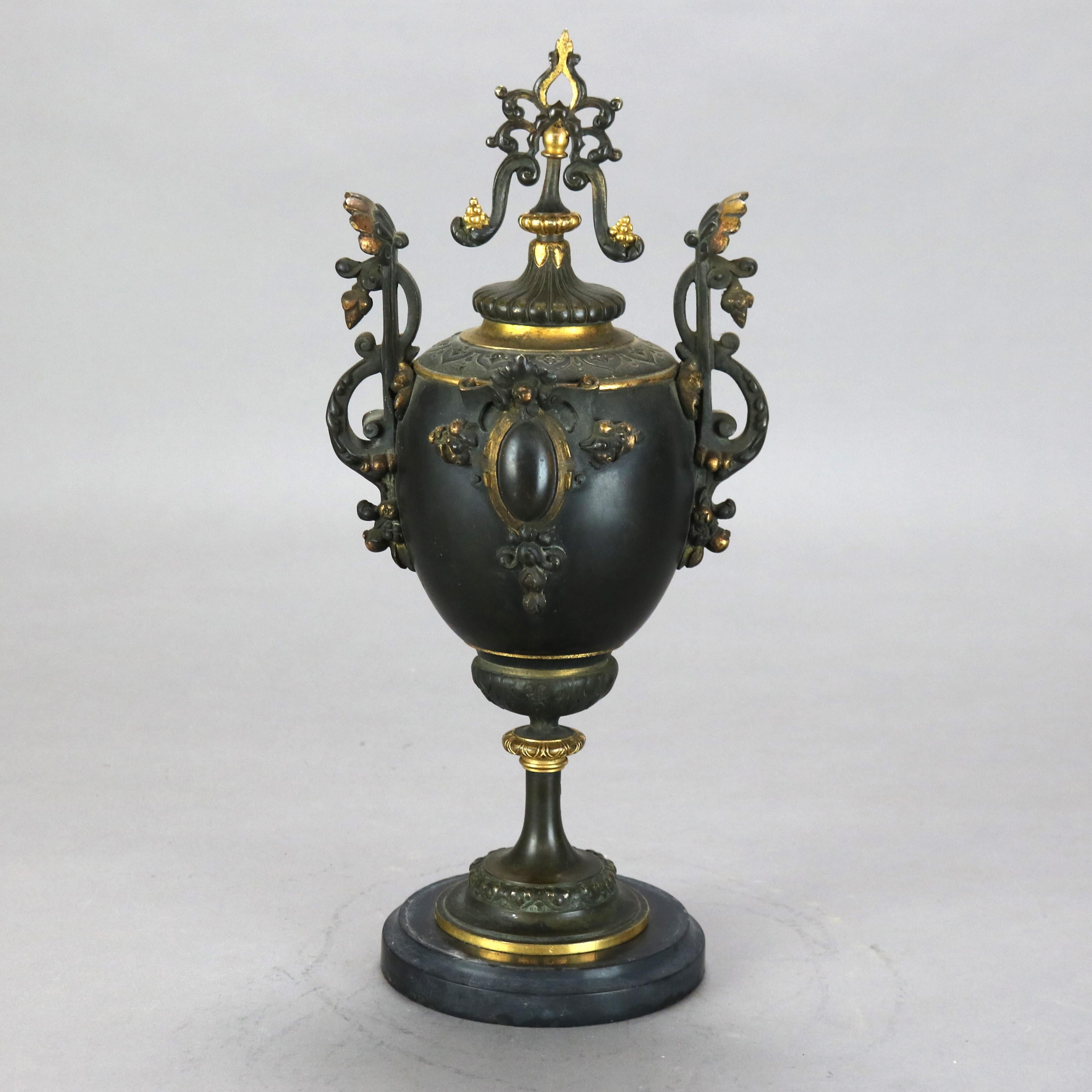 ***Reduced In-House Delivery Rates - Click on “Ask Seller” to Request a Quote***

Antique Hamann & Koch Slate, Gilt Bronze & Rouge Marble Two-Piece Mantle Clock C1890

Measures - 14 1/4