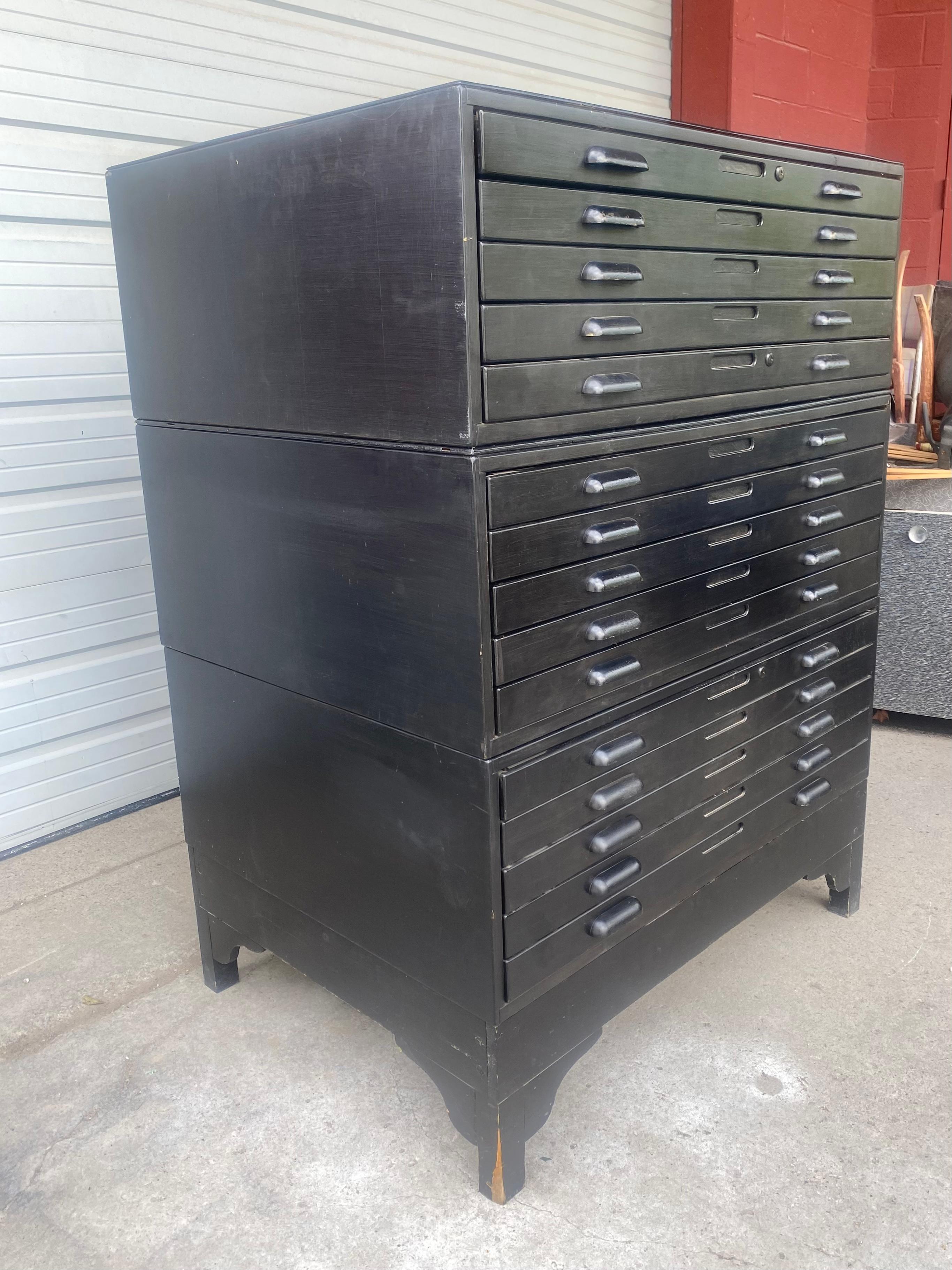 Industrial Antique Hamilton 15 drawer Stacking Flat File