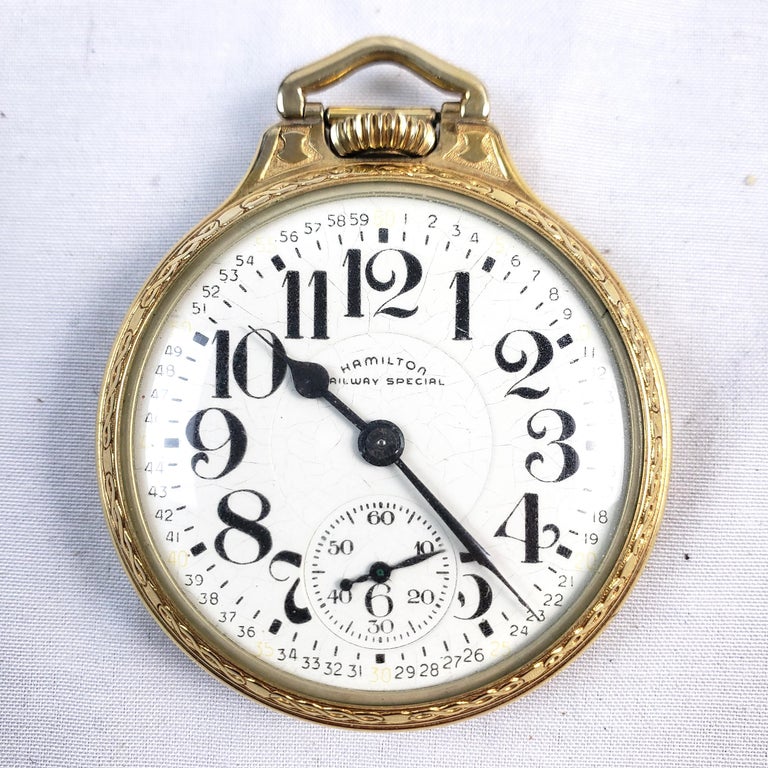 Antique Hamilton 21 Jewel Railway Special Pocket Watch For Sale at