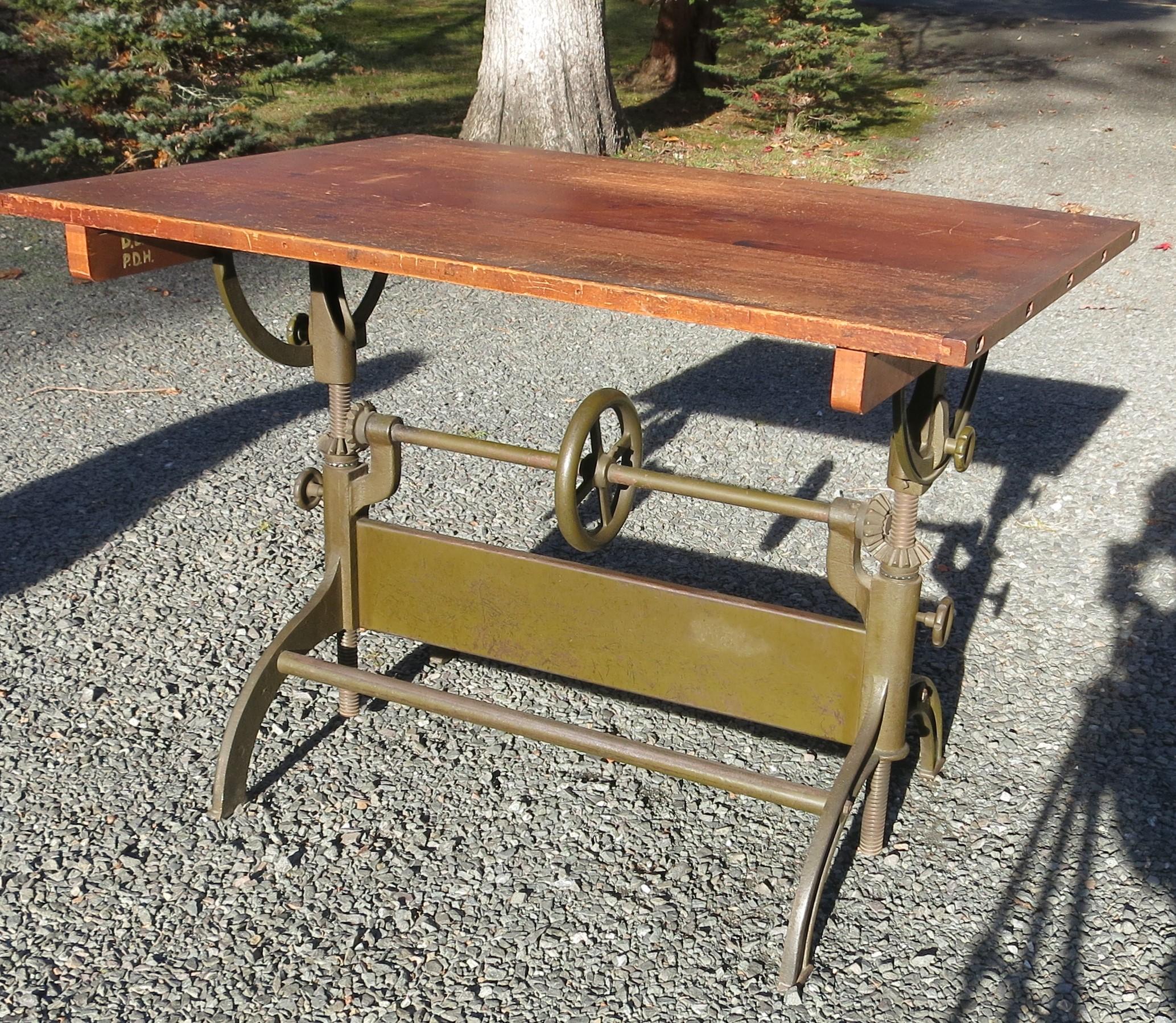 Antique Hamilton Drafting Table Industrial Table For Sale 2