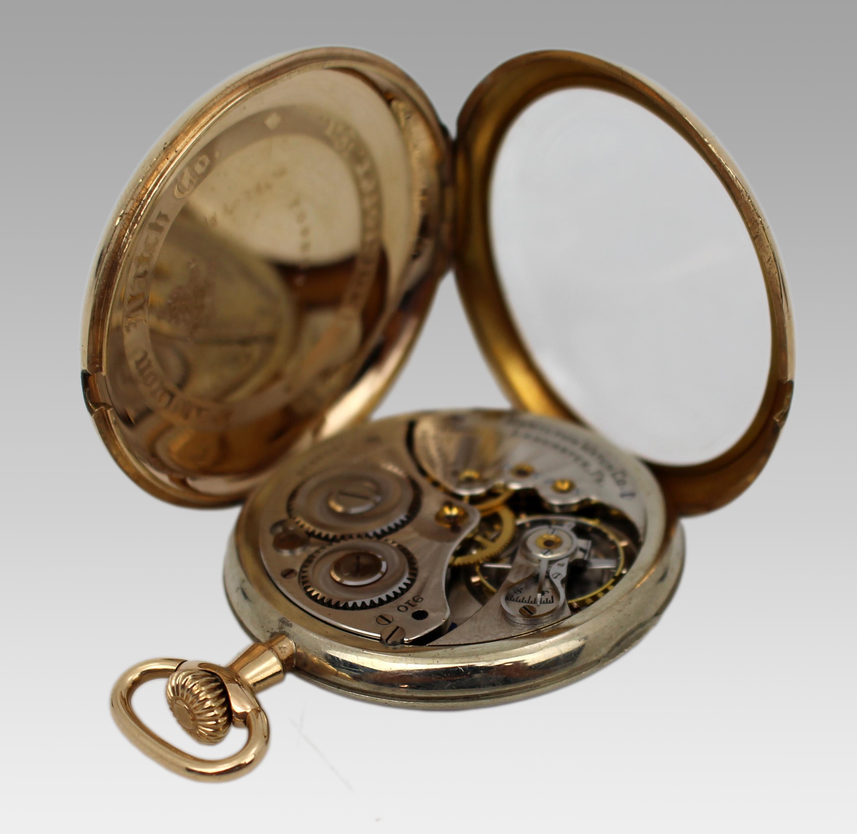 Antiguo reloj de bolsillo Hamilton Half Hunter - 17 joyas, c.1925 en venta 2