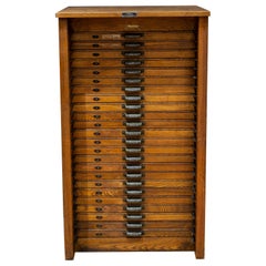 Antique Hamilton Industrial Typesetter's 24 Drawer Cabinet c.1926