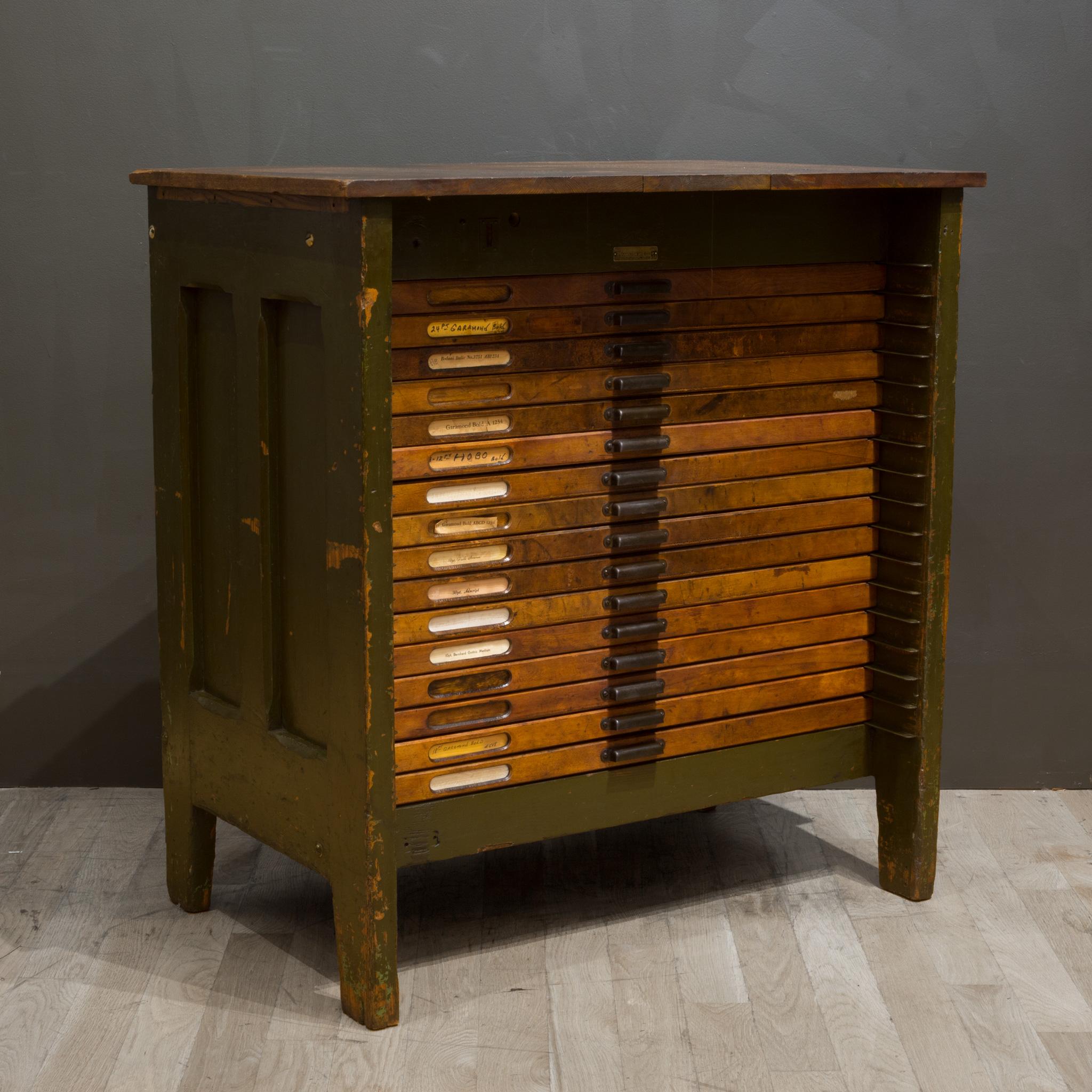 Antique Hamilton Industrial Typesetter's Cabinet, c.1920-1930 In Good Condition In San Francisco, CA