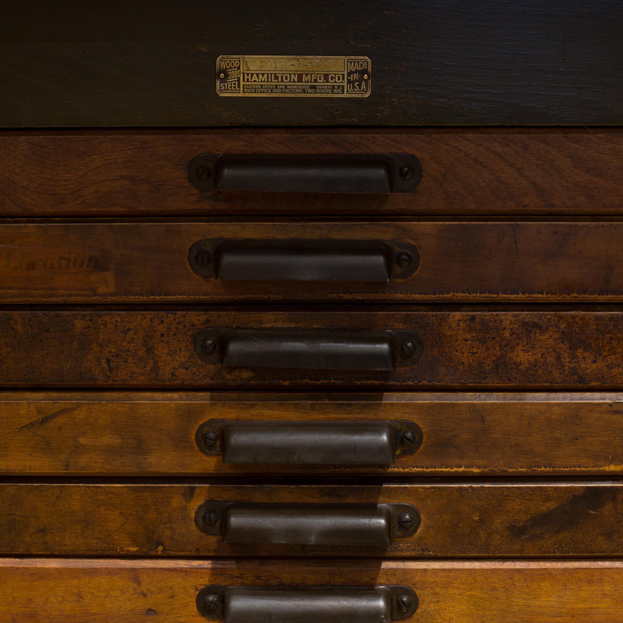 Antique Hamilton Industrial Typesetter's Cabinet, c.1920-1930 3