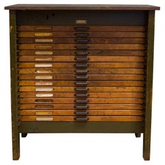 Antique Hamilton Industrial Typesetter's Cabinet, c.1920-1930