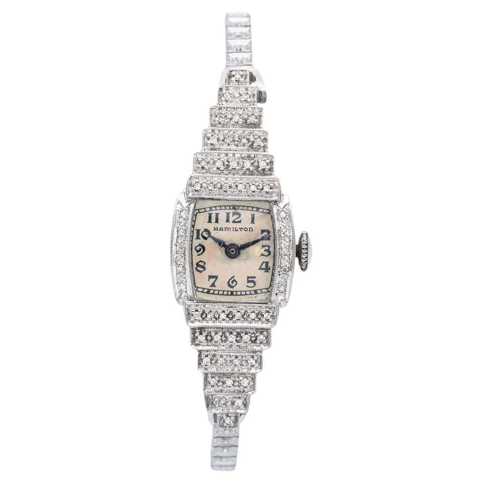 Hamilton White Gold Andrews Rectangular Wristwatch circa 1932 at ...