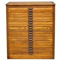 Antique Hamilton Printer's 20 Drawer Typeset Industrial Cabinet c.1920-1930