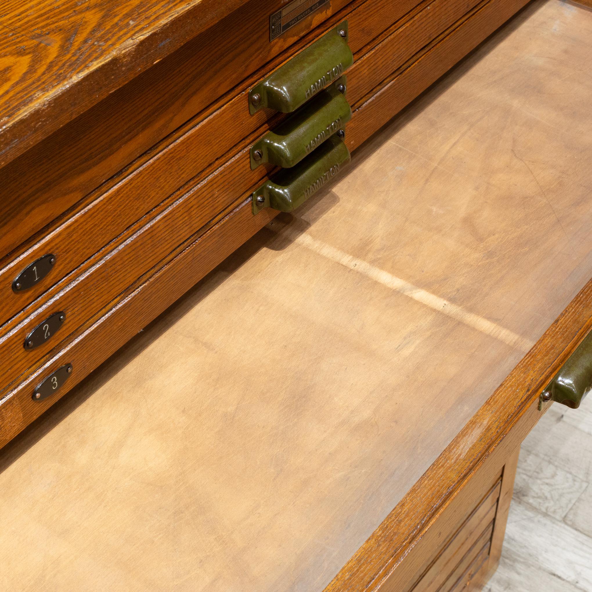 Antique Hamilton Printer's 24 Drawer Industrial Cabinet c.1920-1930 5