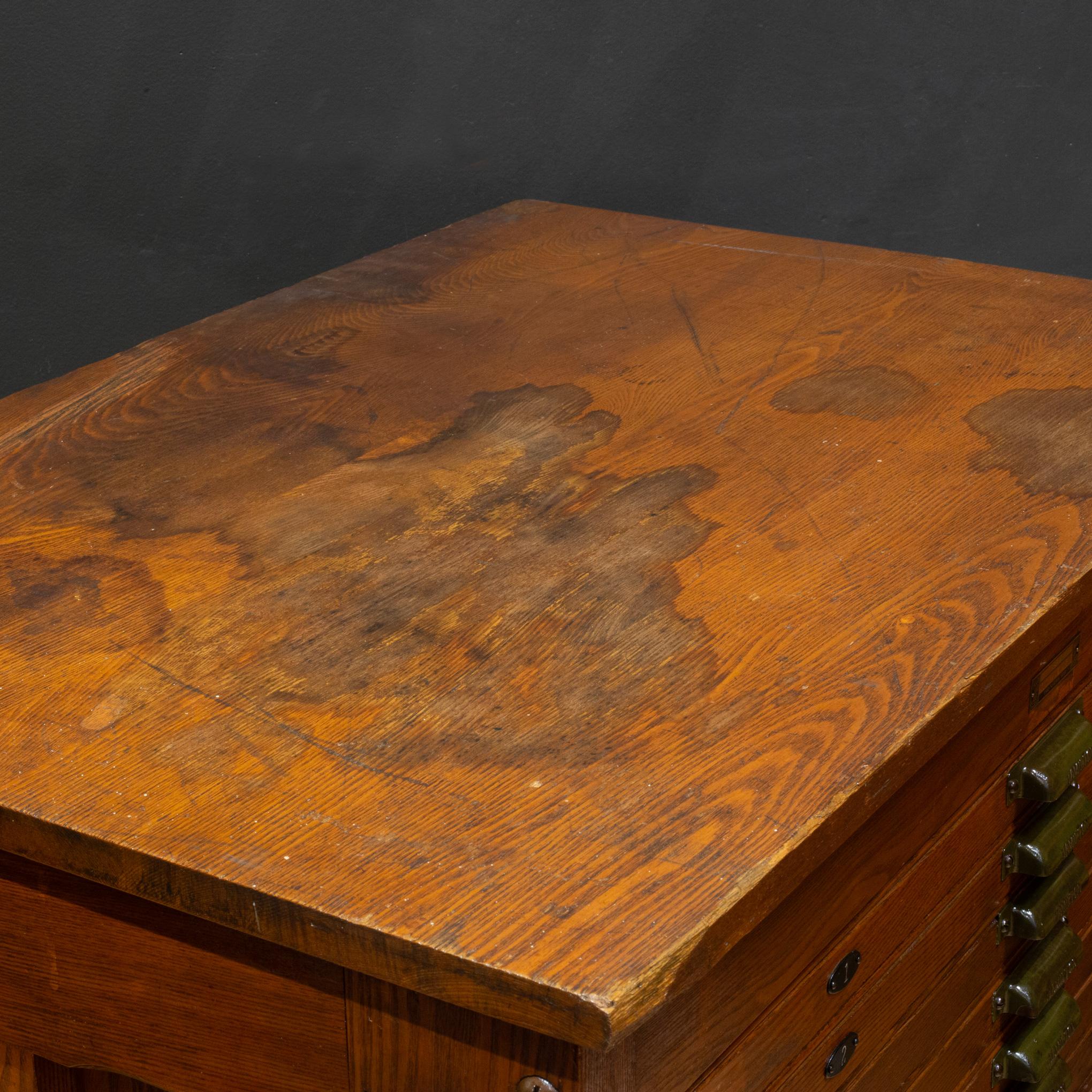 Antique Hamilton Printer's 24 Drawer Industrial Cabinet c.1920-1930 7