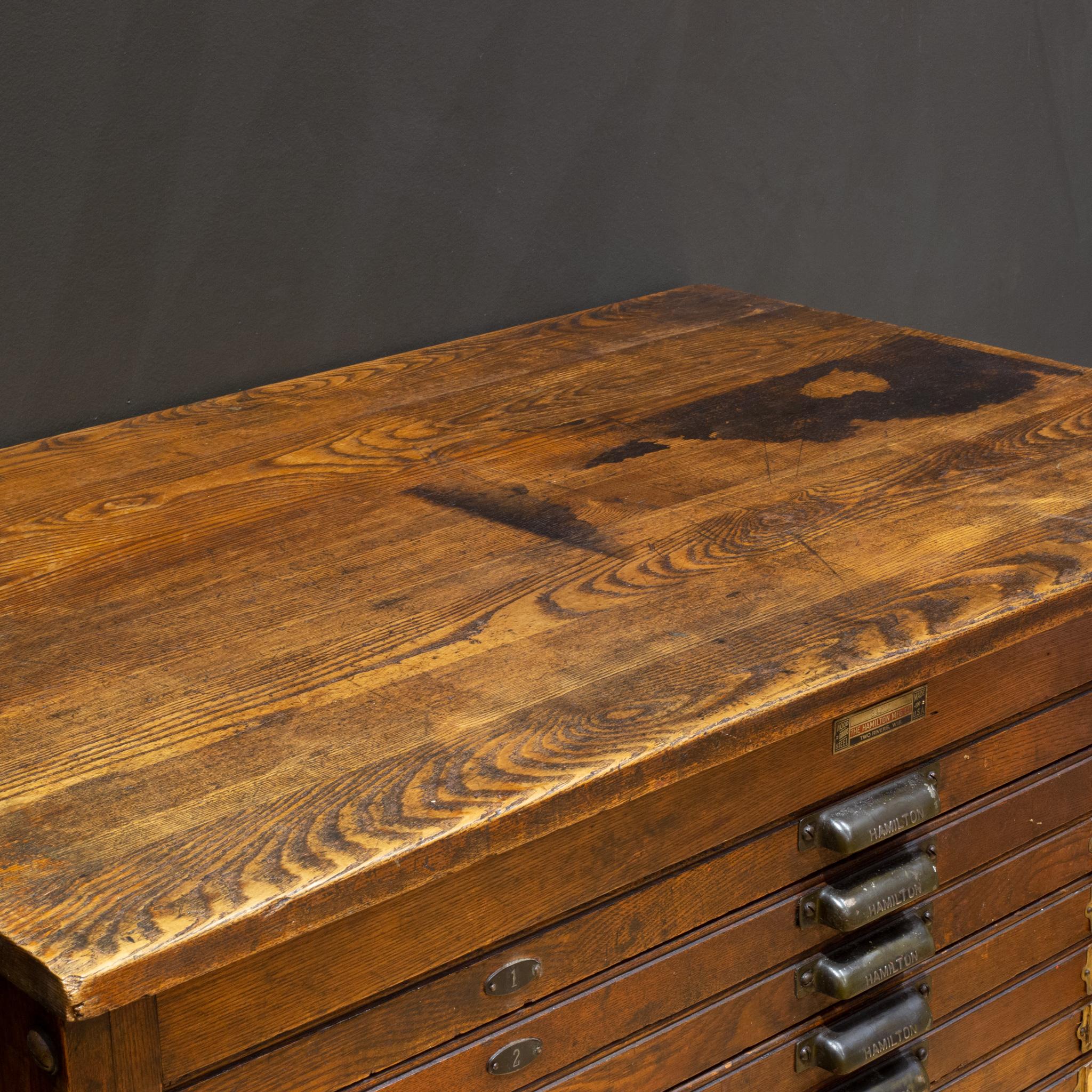 Antique Hamilton Printer's 24 Drawer Industrial Cabinet c.1920-1930 2