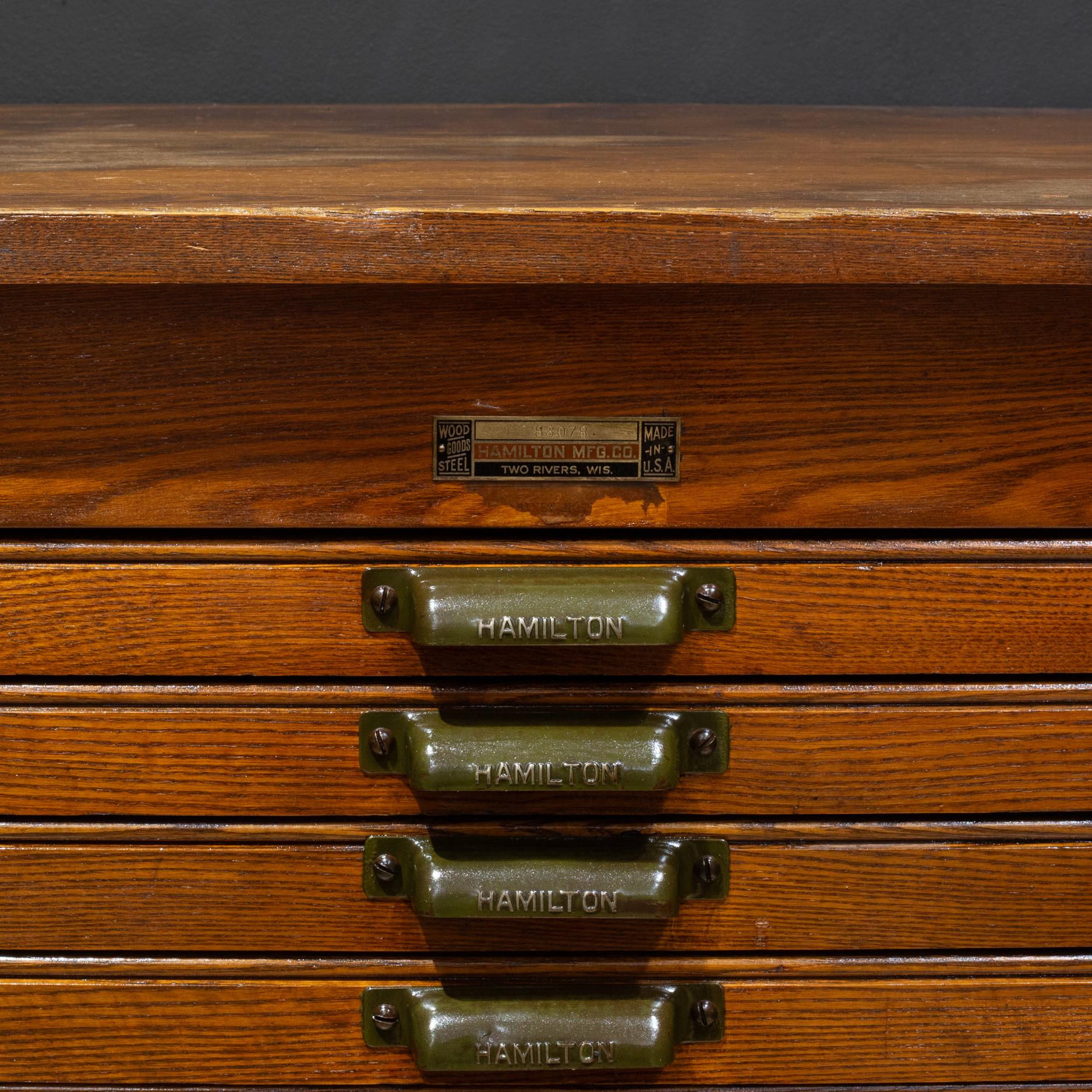 Antique Hamilton Printer's 24 Drawer Industrial Cabinet c.1920-1930 3
