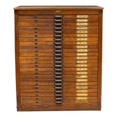 Antique Hamilton Printer's 24 Drawer Industrial Cabinet c.1920-1930