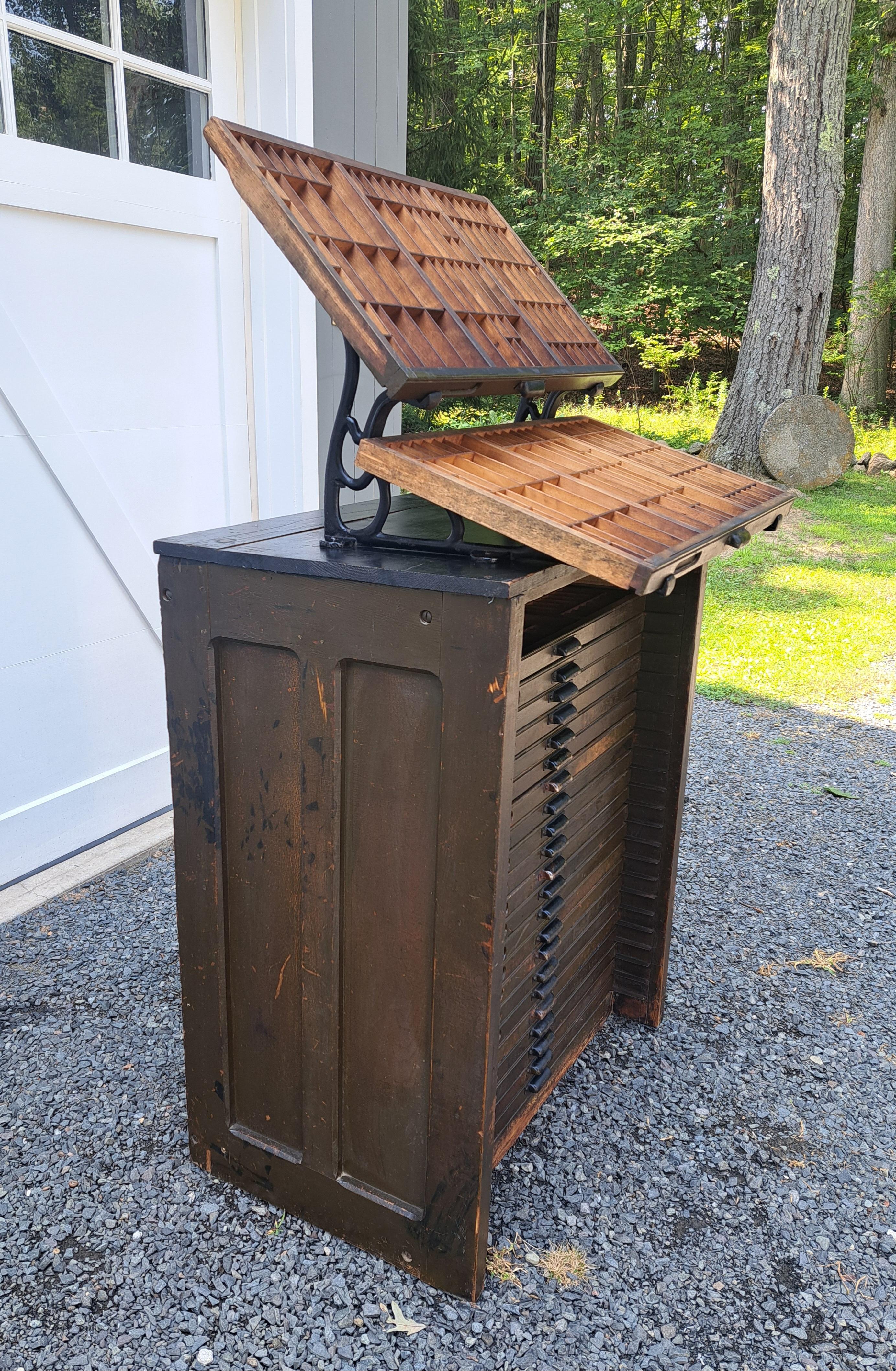 Armario Tipo Impresora Hamilton Antiguo Madera en venta