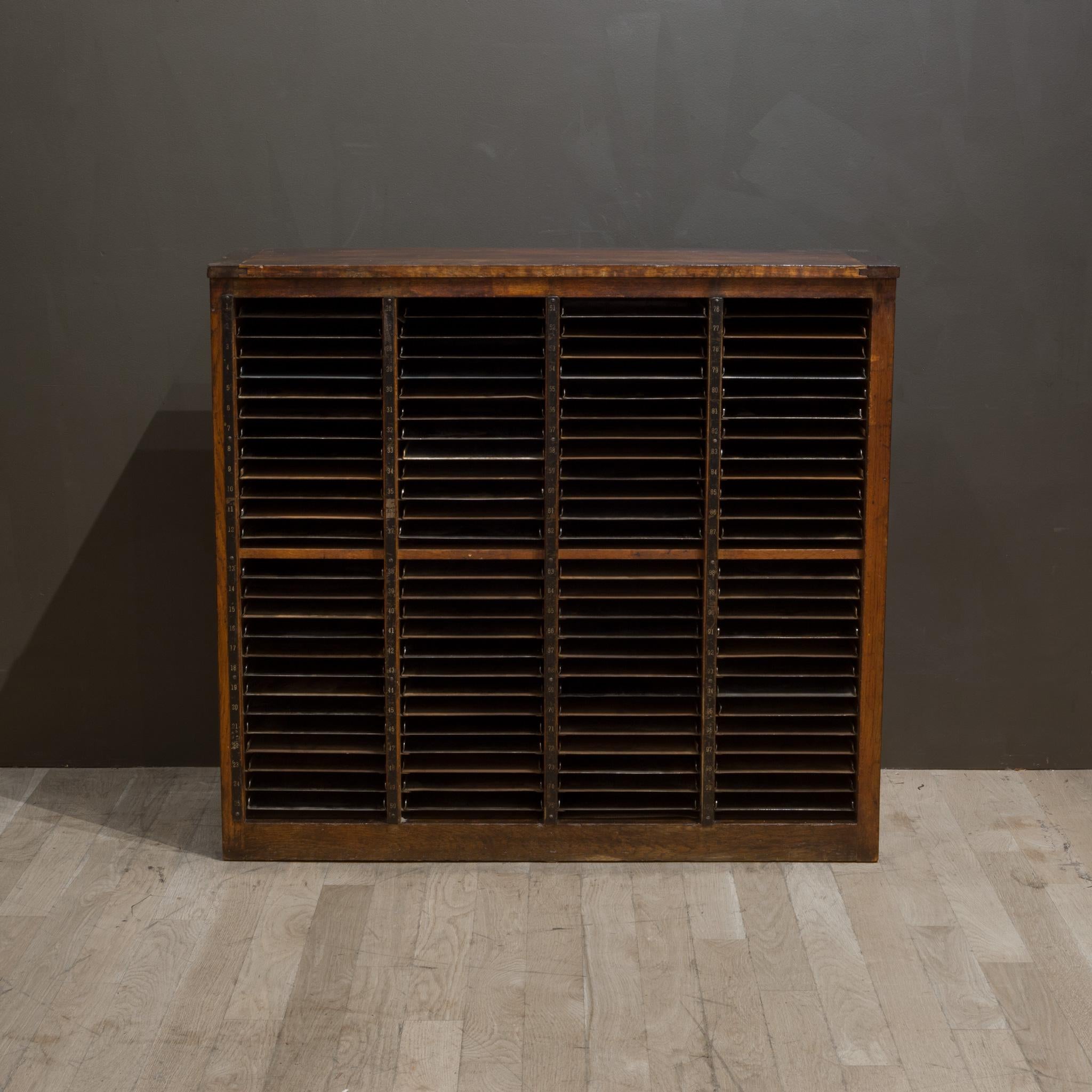 Industrial Antique Hamilton Typesetter's Storage Cabinet c.1920-1930