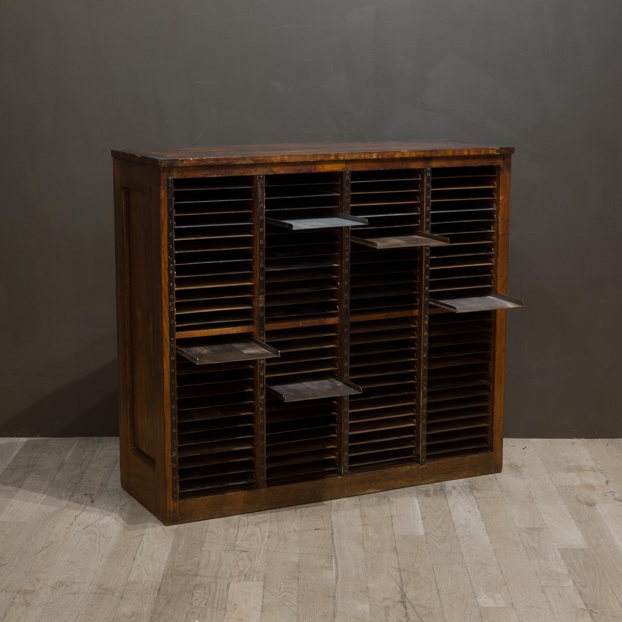 20th Century Antique Hamilton Typesetter's Storage Cabinet c.1920-1930