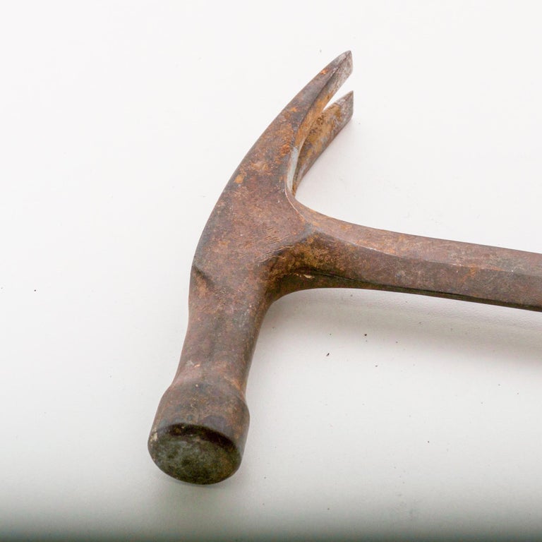 Antique Hammer Vintage Tool Stacked Leather Handle on Iron