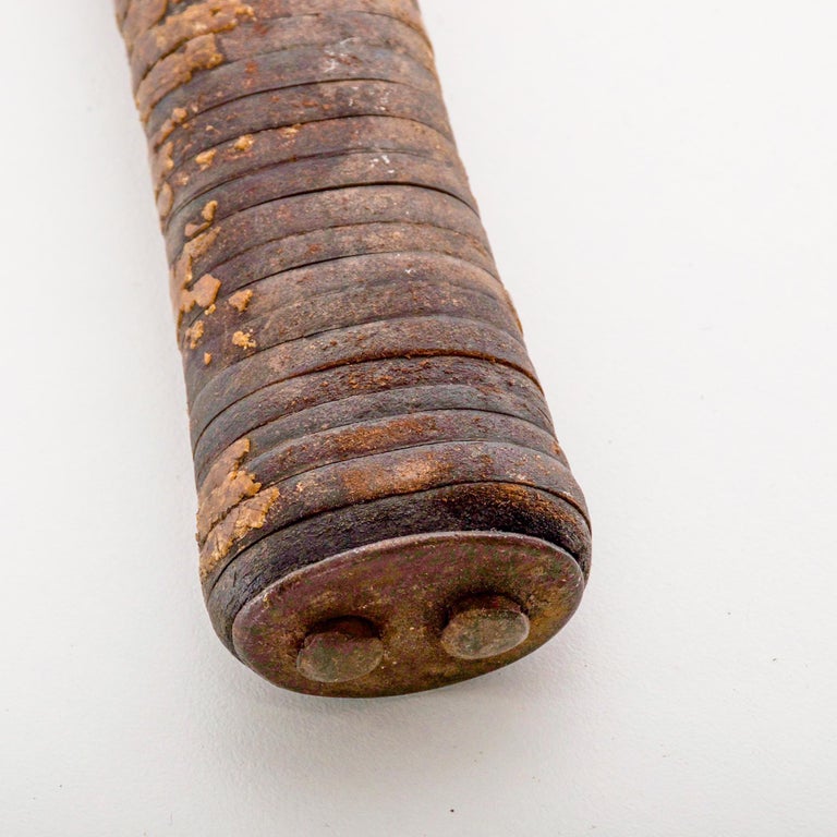 Antique Hammer Vintage Tool Stacked Leather Handle on Iron