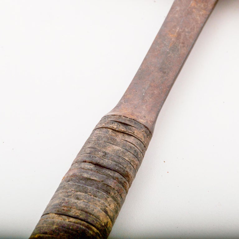 Antique Hammer Vintage Tool Stacked Leather Handle on Iron