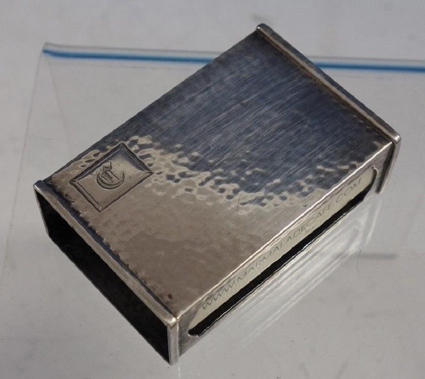 American Antique Hammered Sterling Silver Matchbox Cover #39 SKU 3050