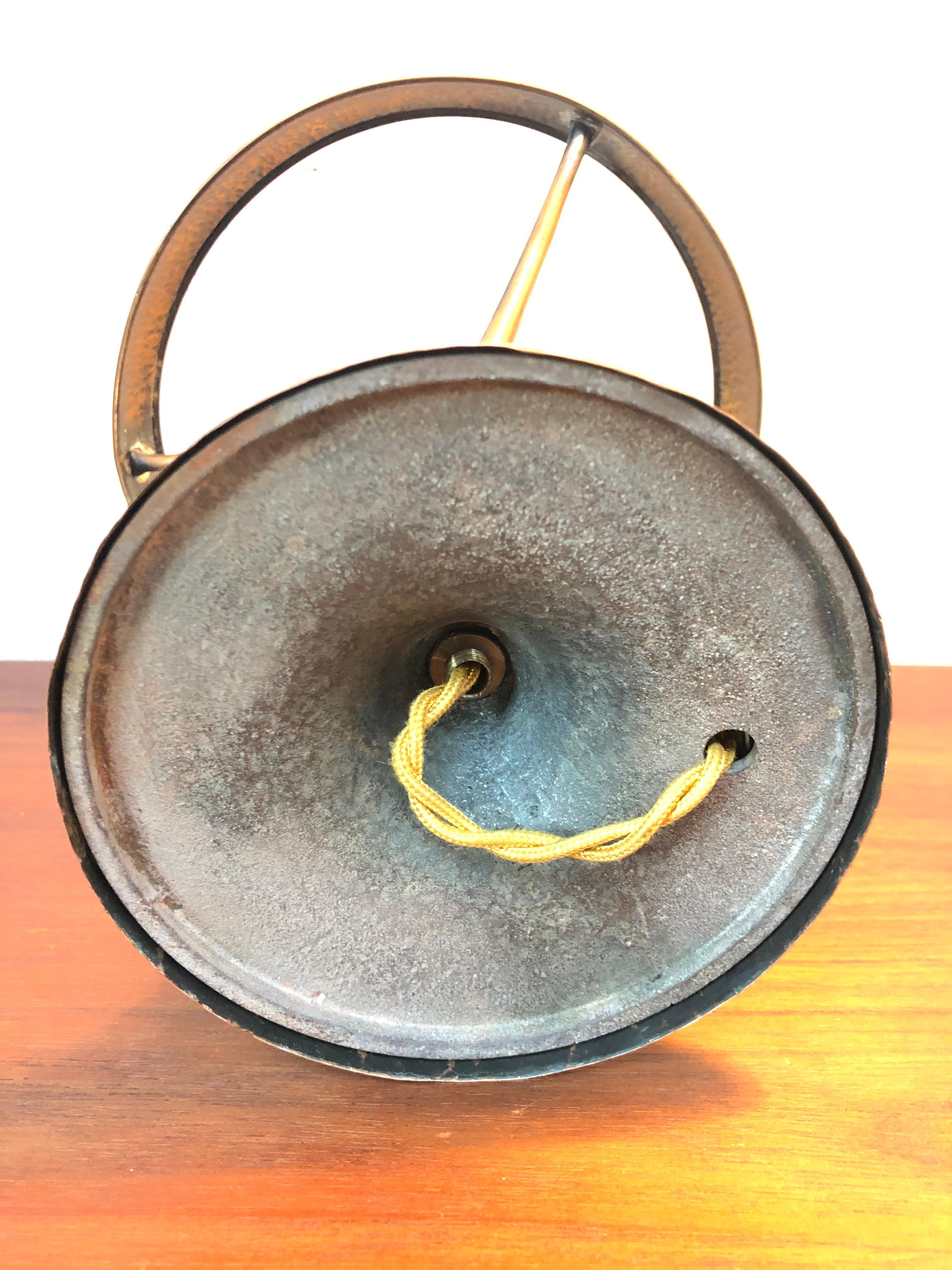 Antique Hammered Copper Art Deco Strindberg Lamp from Sweden 2