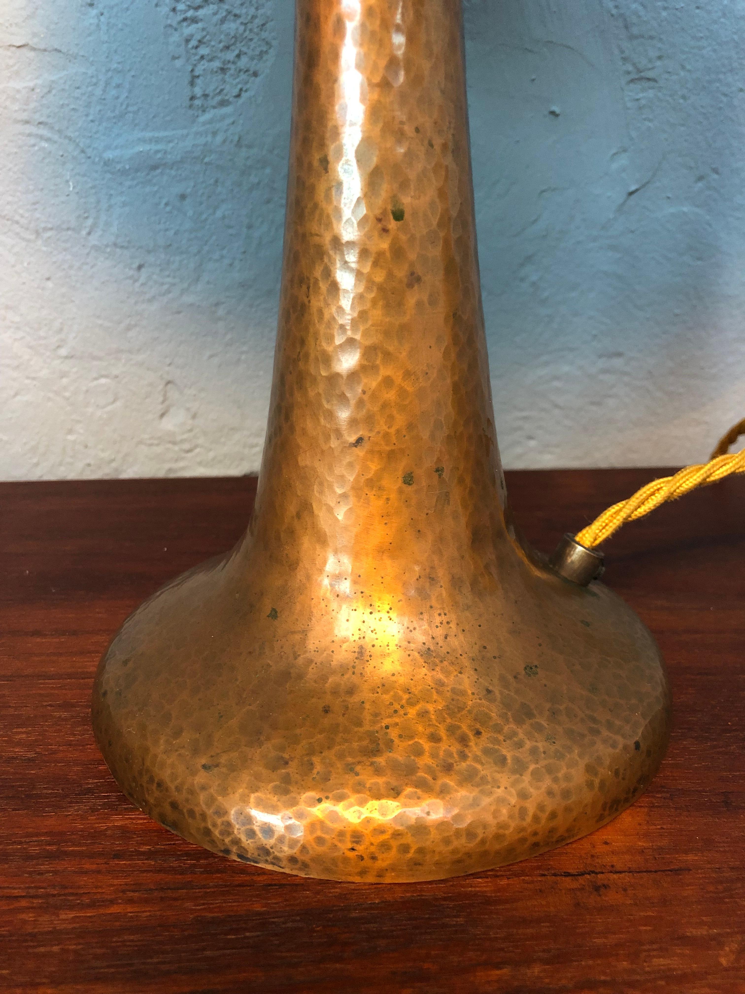 hammered copper lamp