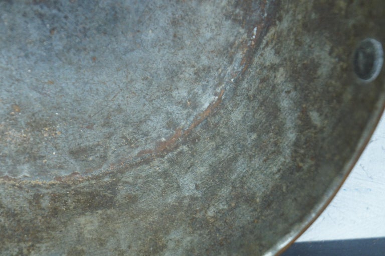 Antique Hammered Copper Candy Kettle Apple Butter Pan Brass Handles Cauldron 11” For Sale at 1stDibs