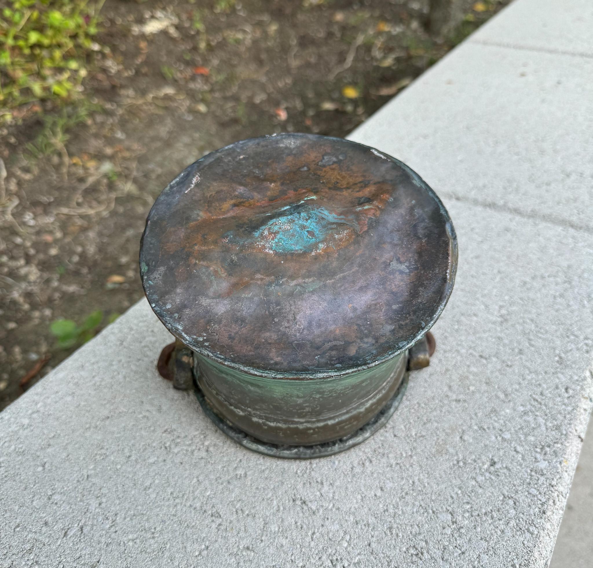 Antique Hammered Copper Cauldron,  Early 20th Century 7