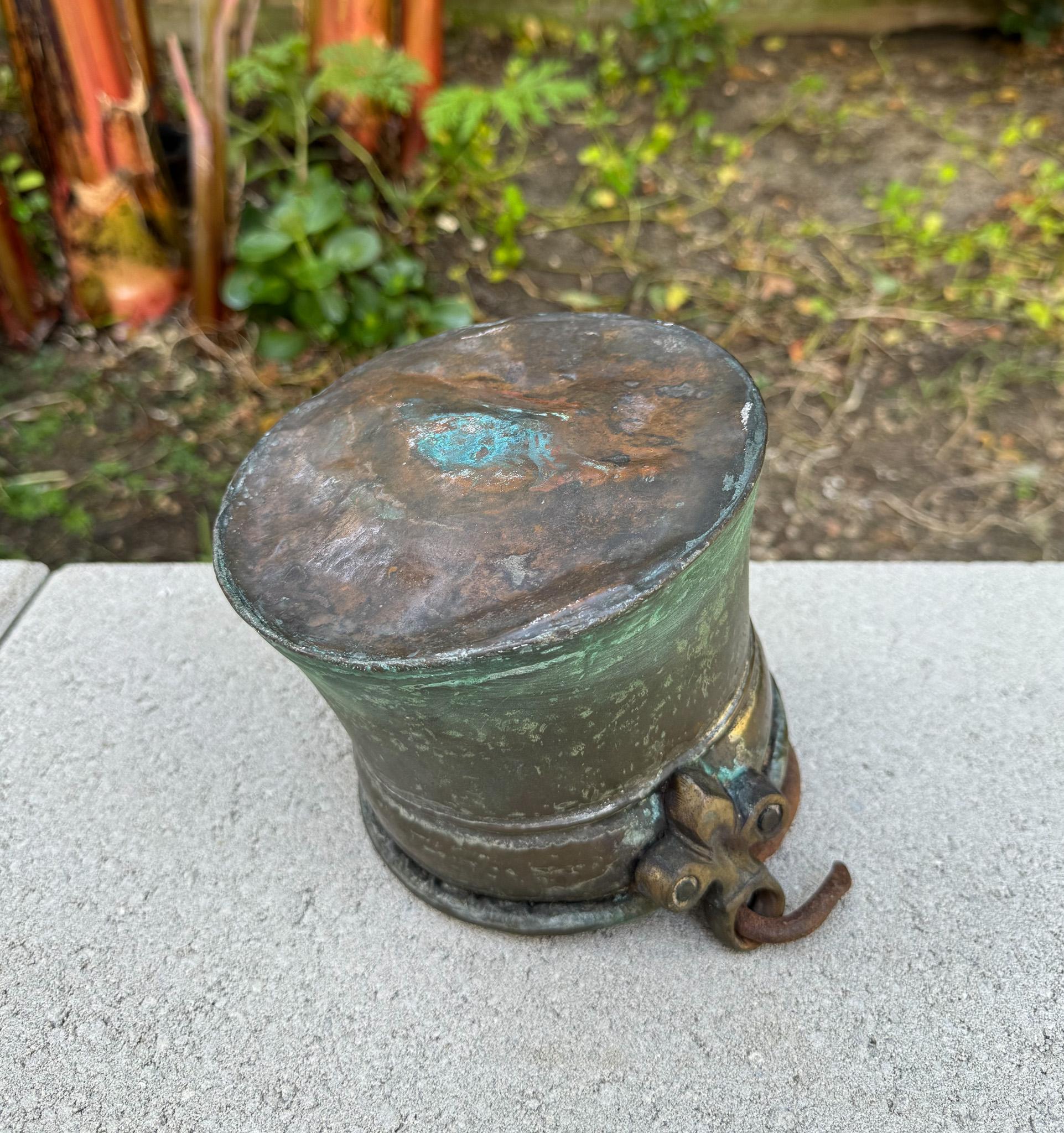 Antique Hammered Copper Cauldron,  Early 20th Century 5