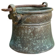 Antique Hammered Copper Cauldron,  Early 20th Century