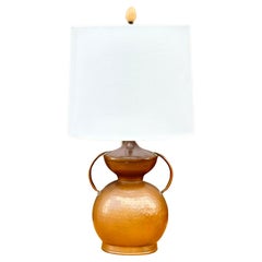 Antique Hammered Copper Urn Double Socket Table Lamp