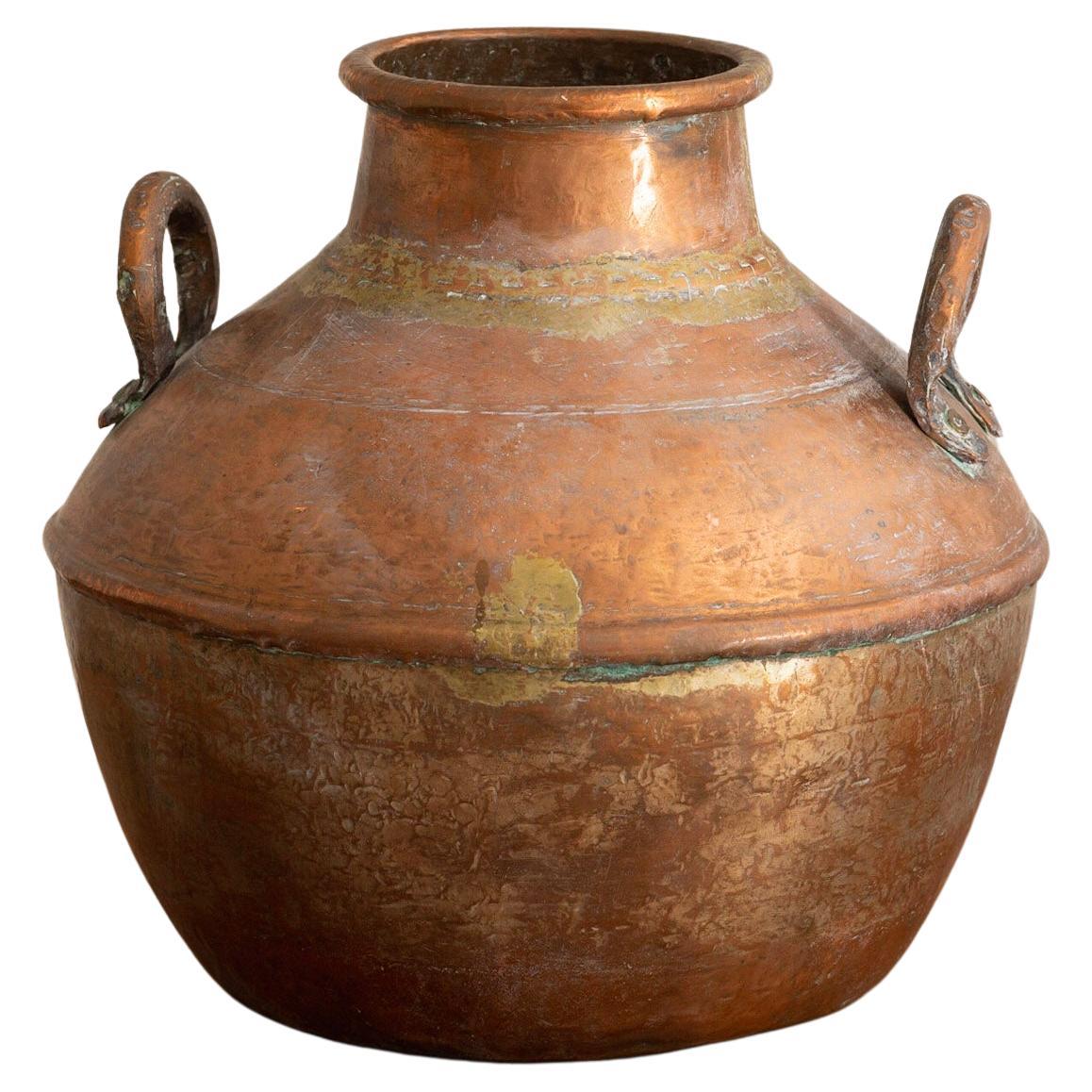 Antique Hammered Copper Vessel