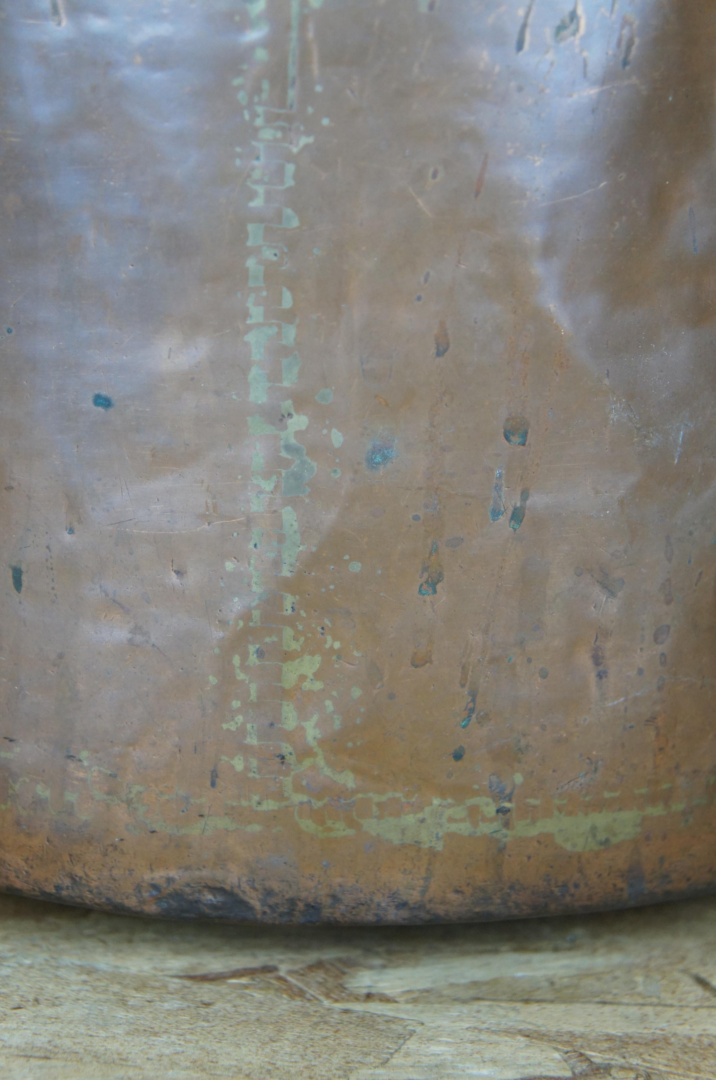 Antique Hammered Dovetailed Copper Apple Butter Cauldron Kettle Pot Boiler 3