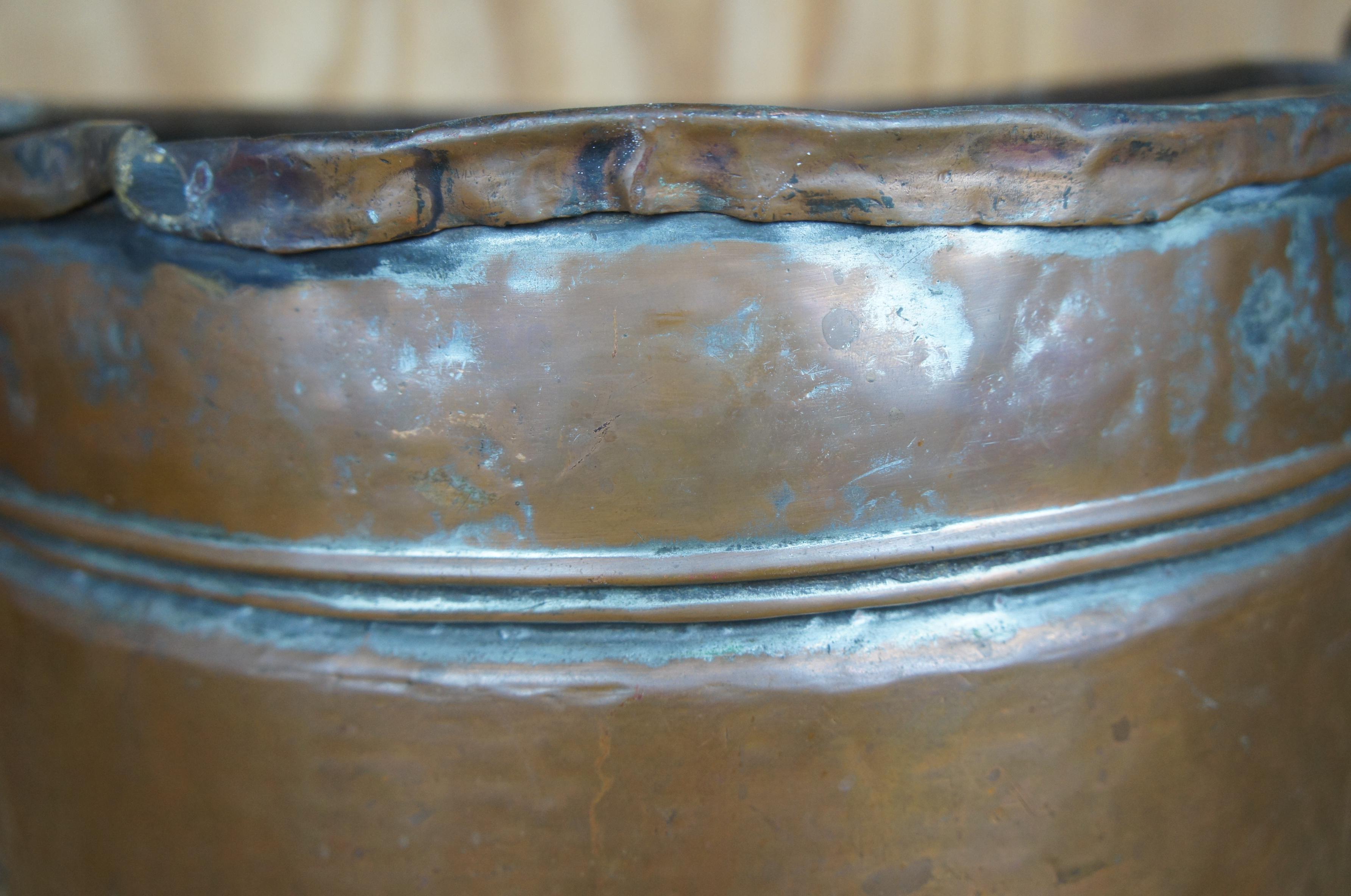Antique Hammered Dovetailed Copper Apple Butter Cauldron Kettle Pot Boiler 2