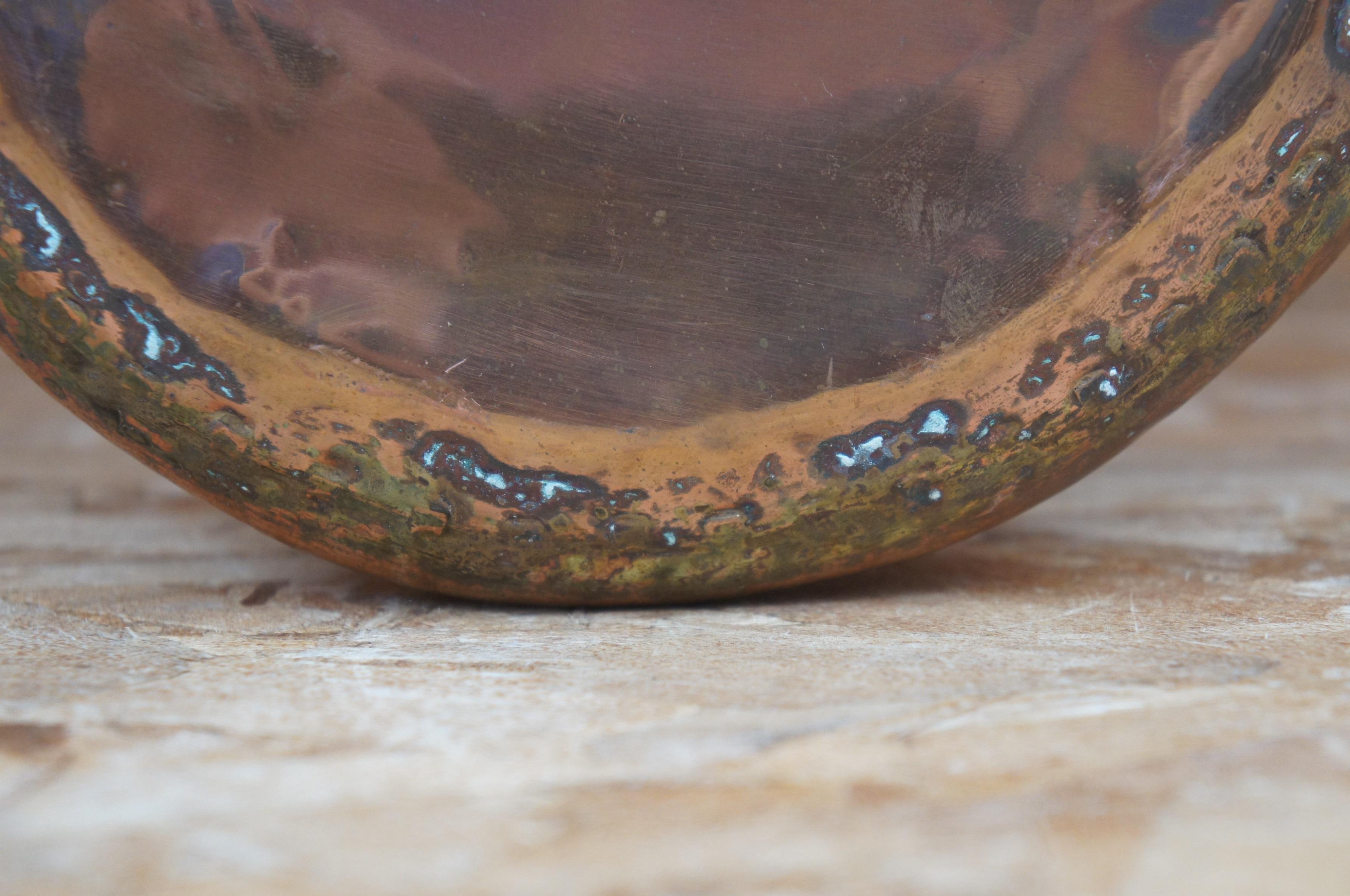 Antique Hammered Dovetailed Copper Apple Butter Cauldron Pot Kettle Bucket 4