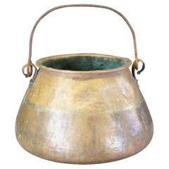 Antique Hammered Dovetailed Copper Apple Butter Cauldron Pot Kettle Bucket