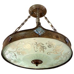 Antique Hammered Metal Light Fixture