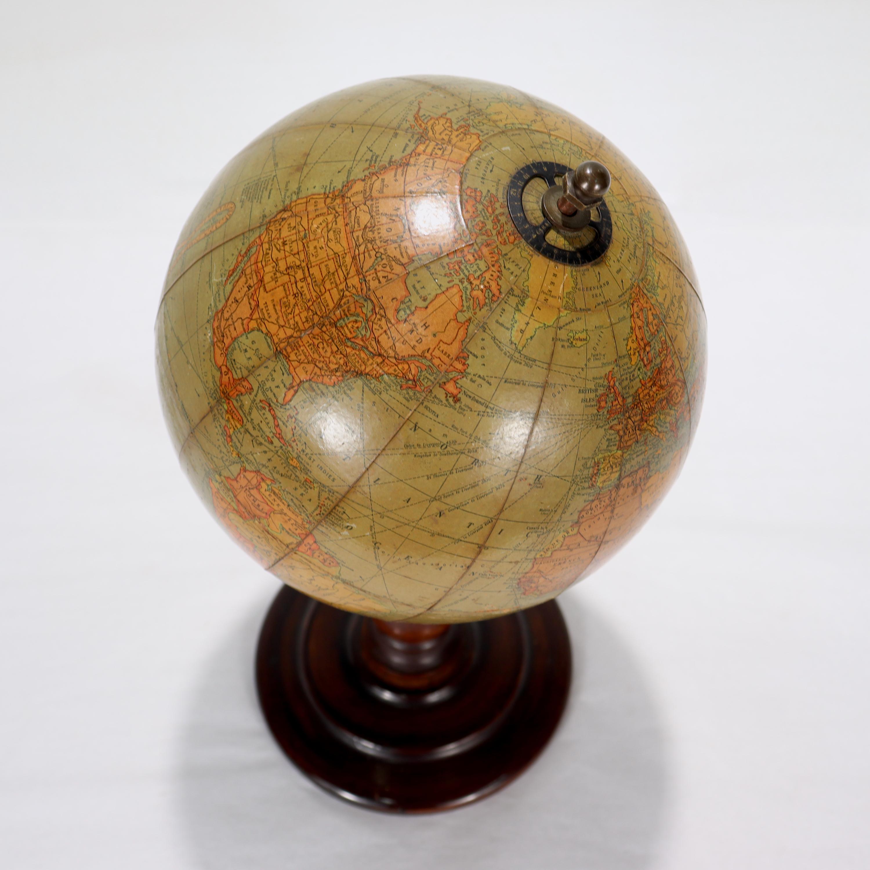 Art Deco Antique Hammond's 6-Inch Terrestrial Globe on Stand For Sale