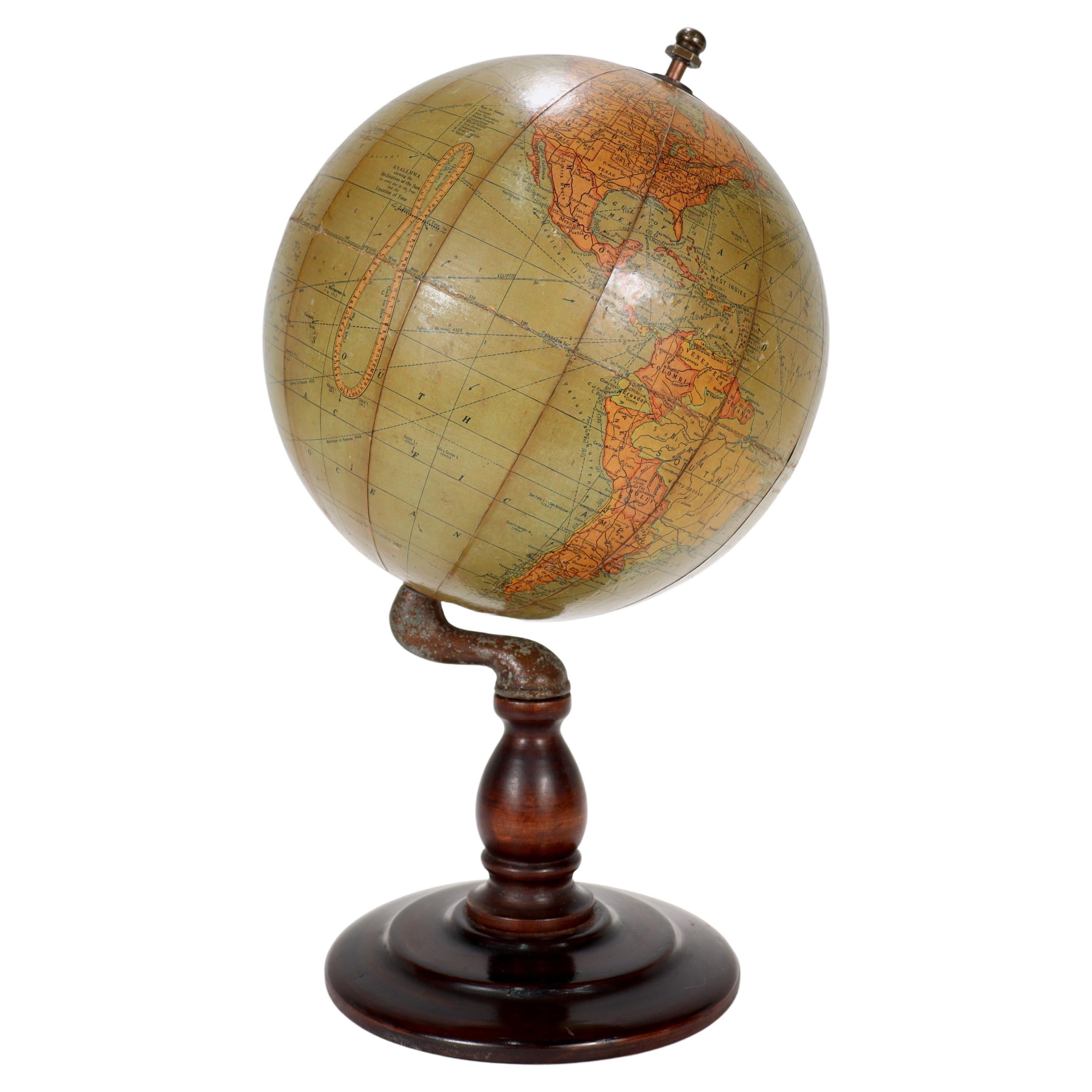 Antique Hammond's 6-Inch Terrestrial Globe on Stand