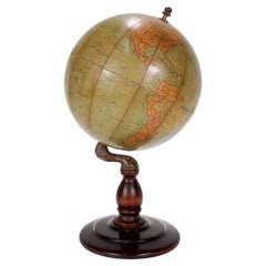 Globe terrestre ancien de 15,24 cm sur pied de Hammond