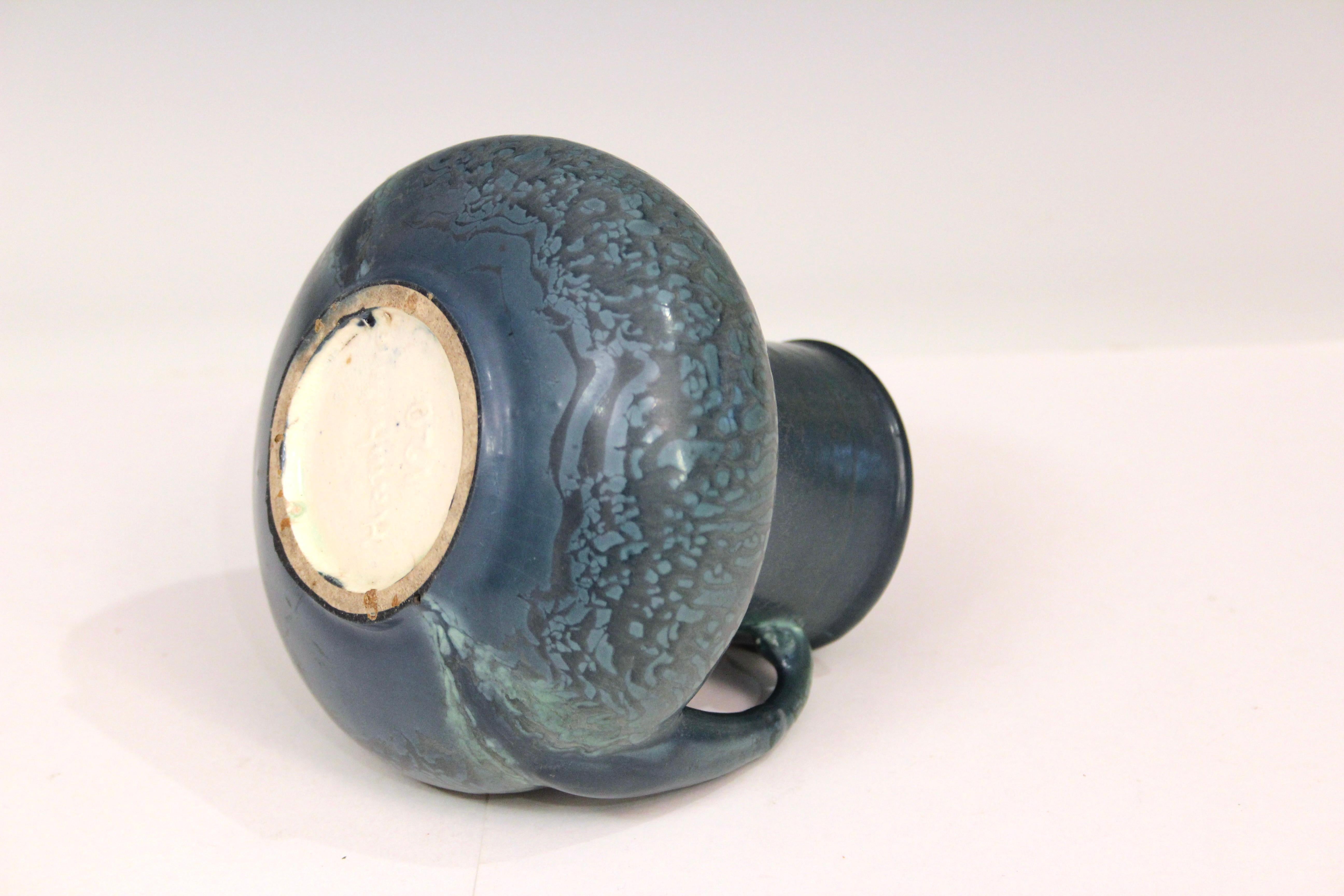Arts and Crafts Antique Hampshire Pottery Matt Peacock Blue Arts & Crafts Vase