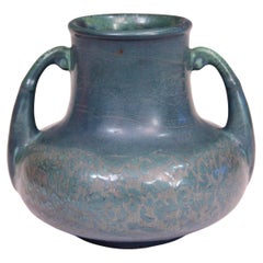 Antique Hampshire Pottery Matt Peacock Blue Arts & Crafts Vase