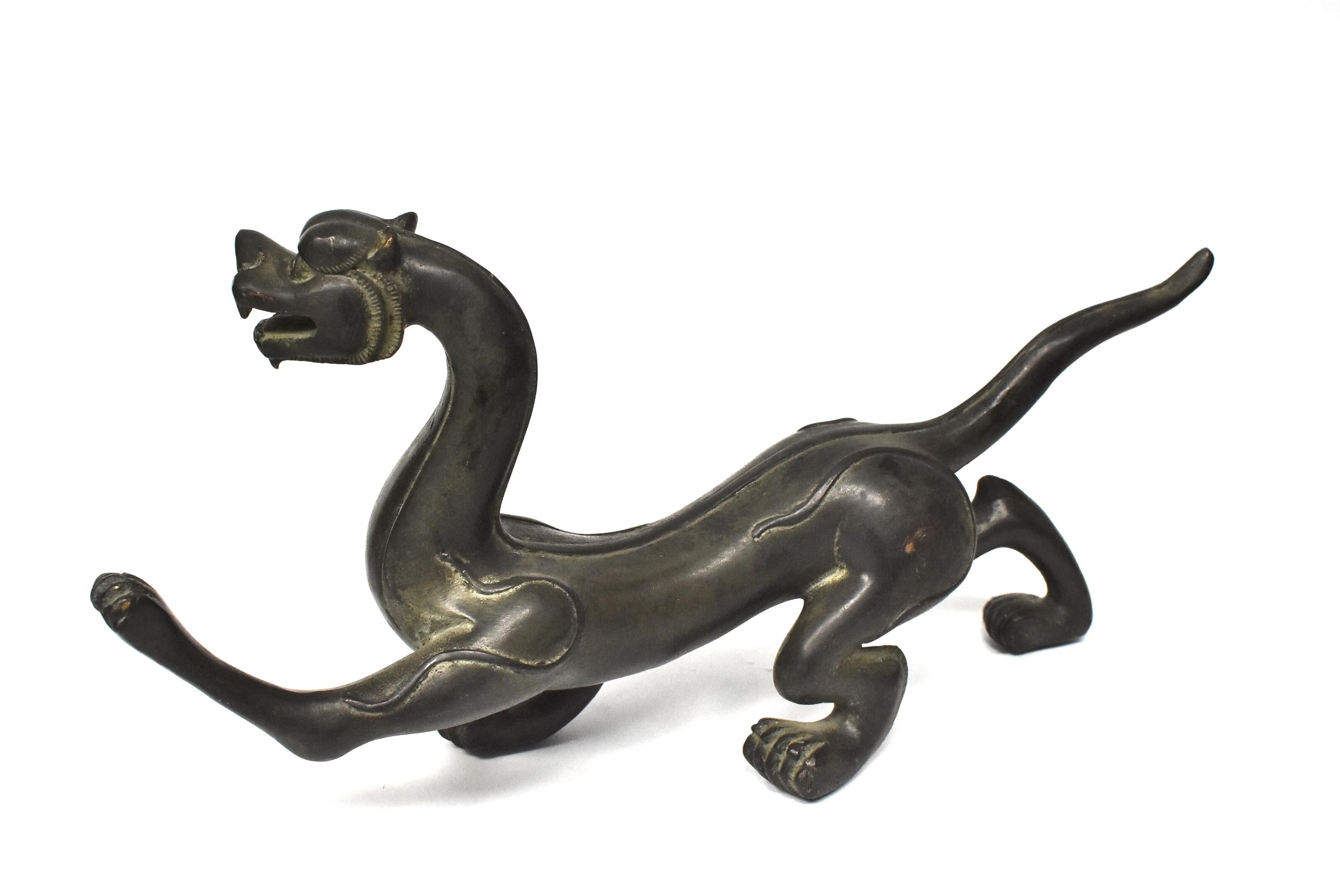 19th Century Antique Han Style Bronze Dragon