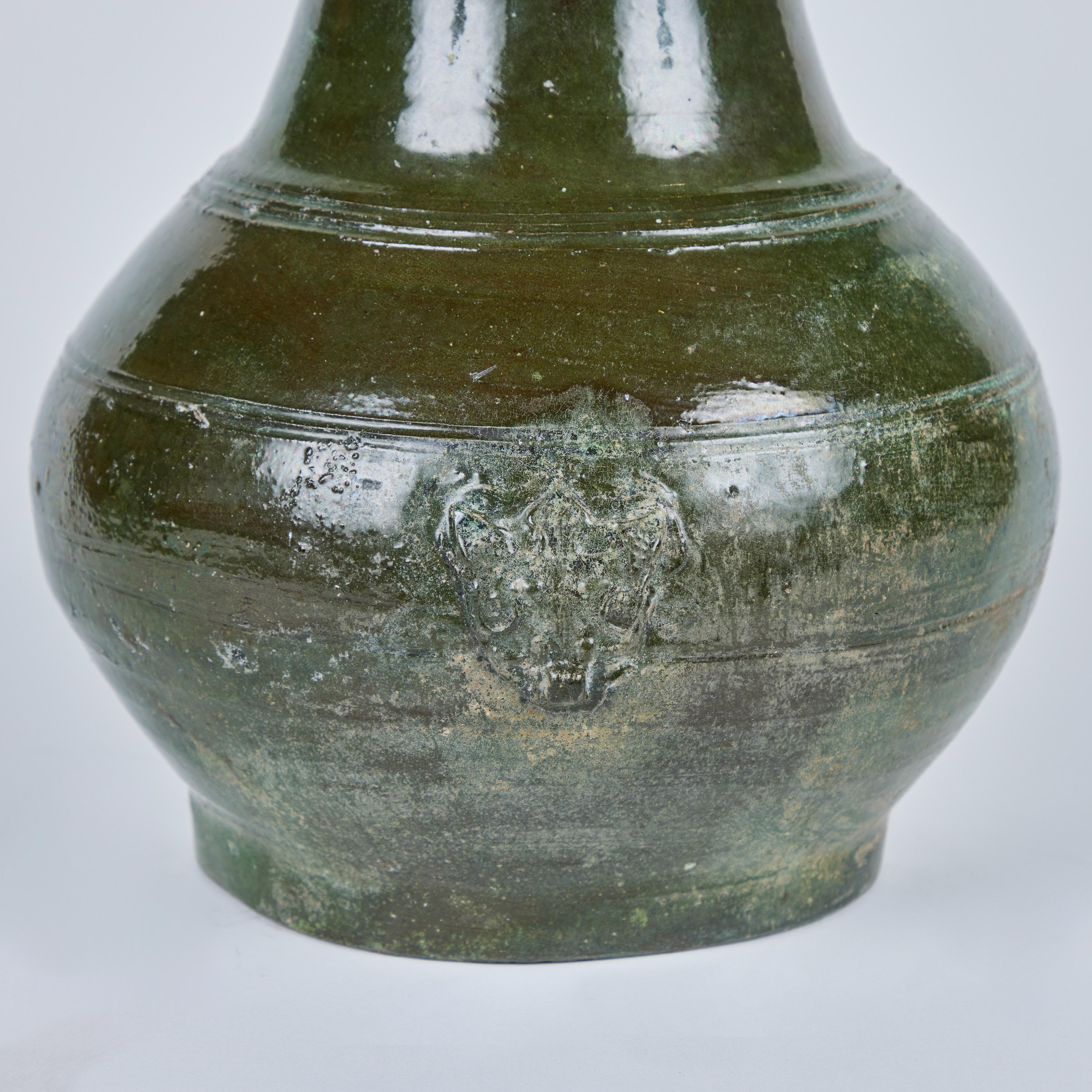 Glazed Antique Han Style Vase For Sale