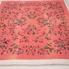 Antique Hand Block Printed and Painted Quilt from Anatolia, Turkey