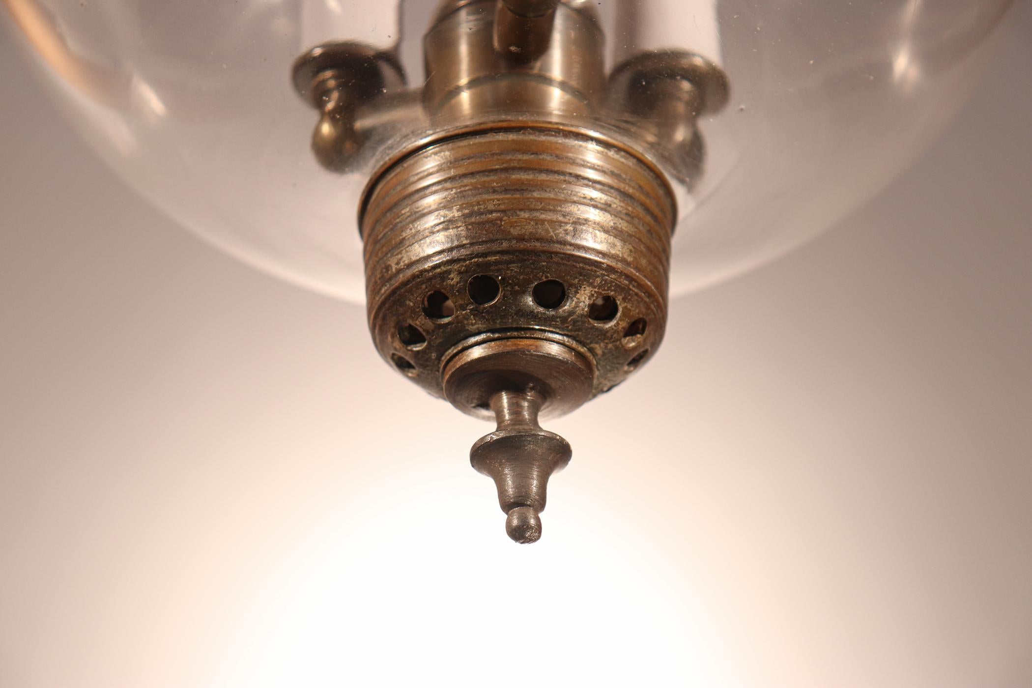 Antique Hand Blown Glass Globe Bell Jar Lantern 3