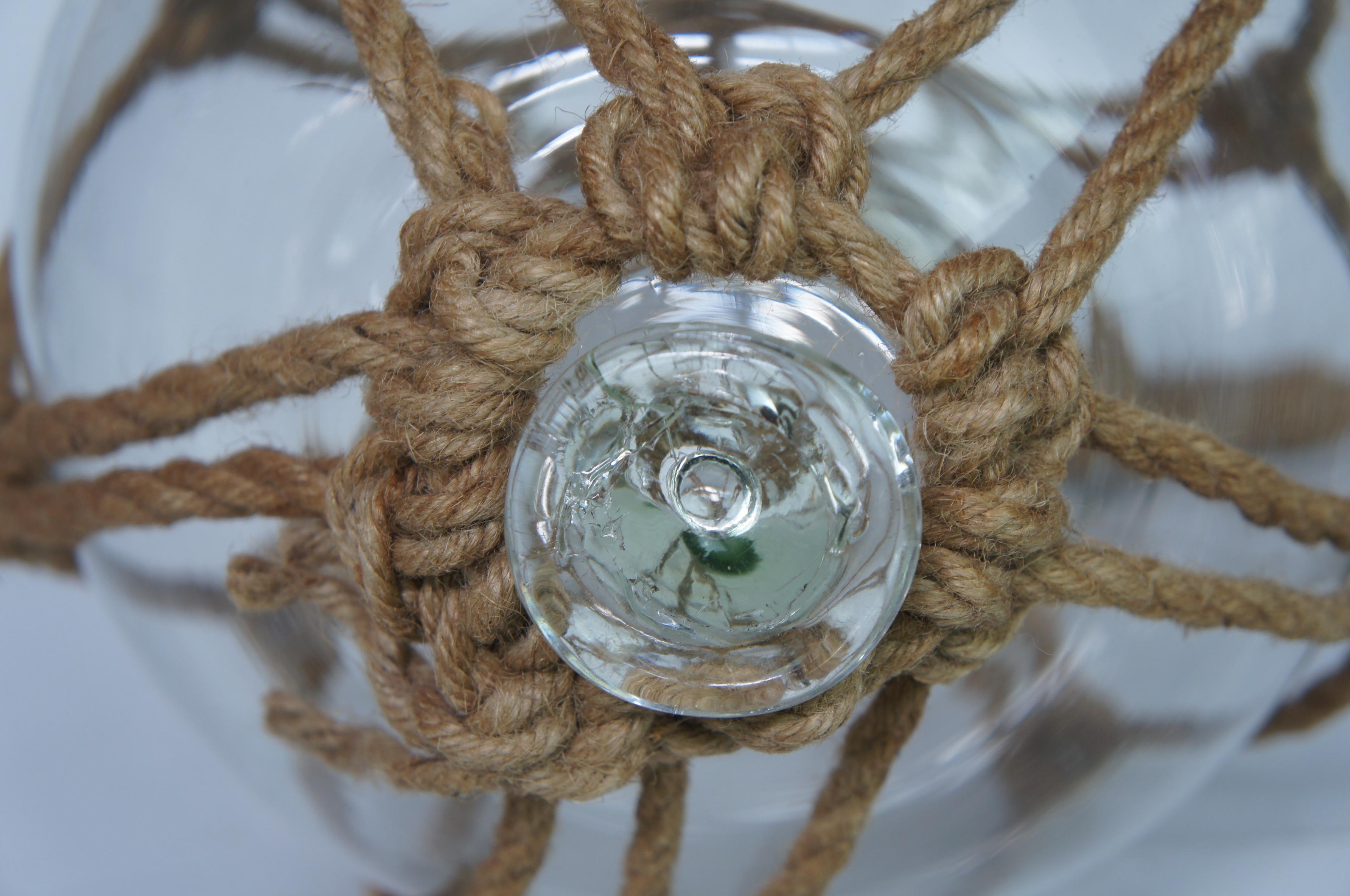 Antique Hand Blown Glass Japanese Float Fishing Net Nautical Buoy Marker 1