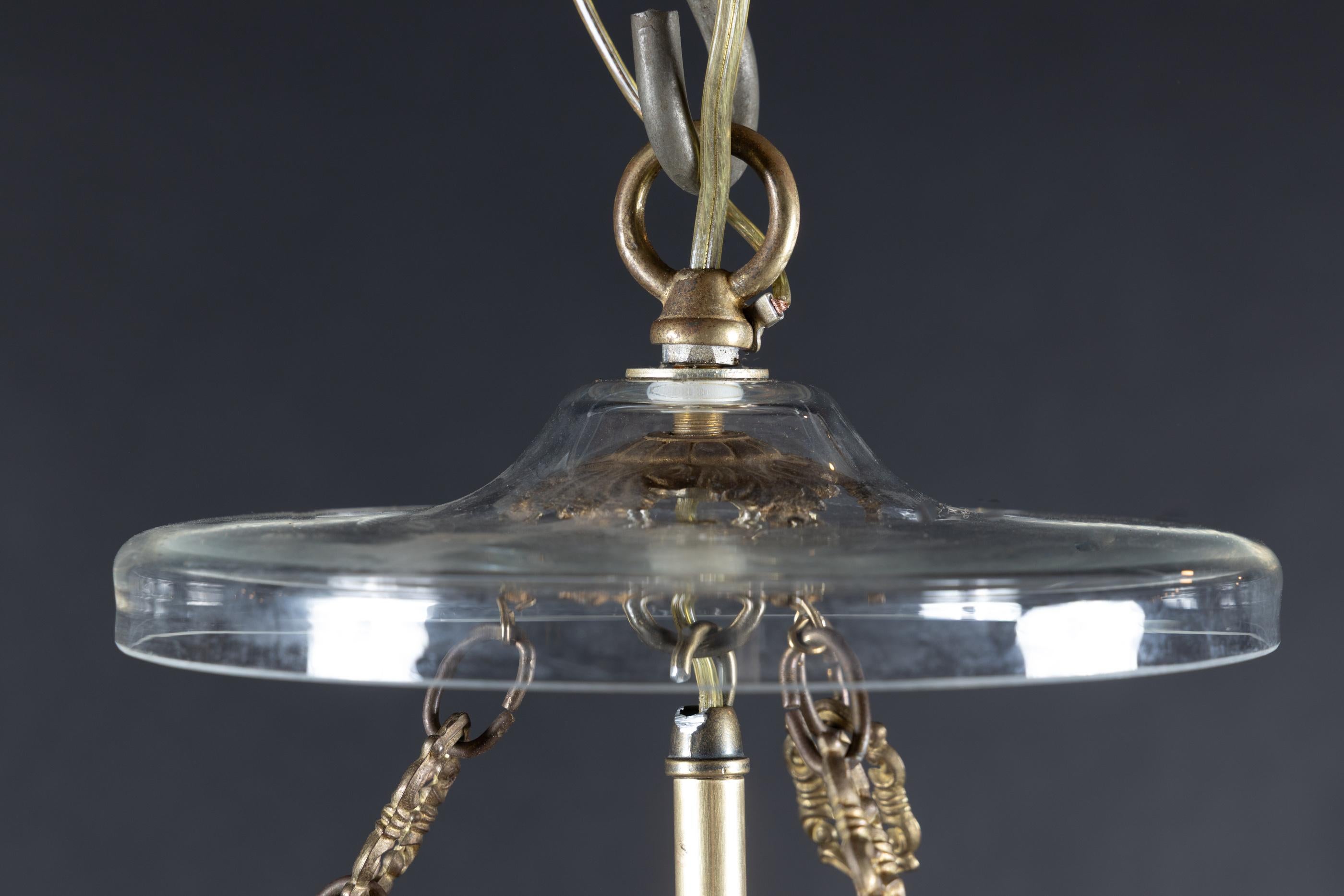 Antike mundgeblasene Melonkugel-Laterne aus Glas im Angebot 4