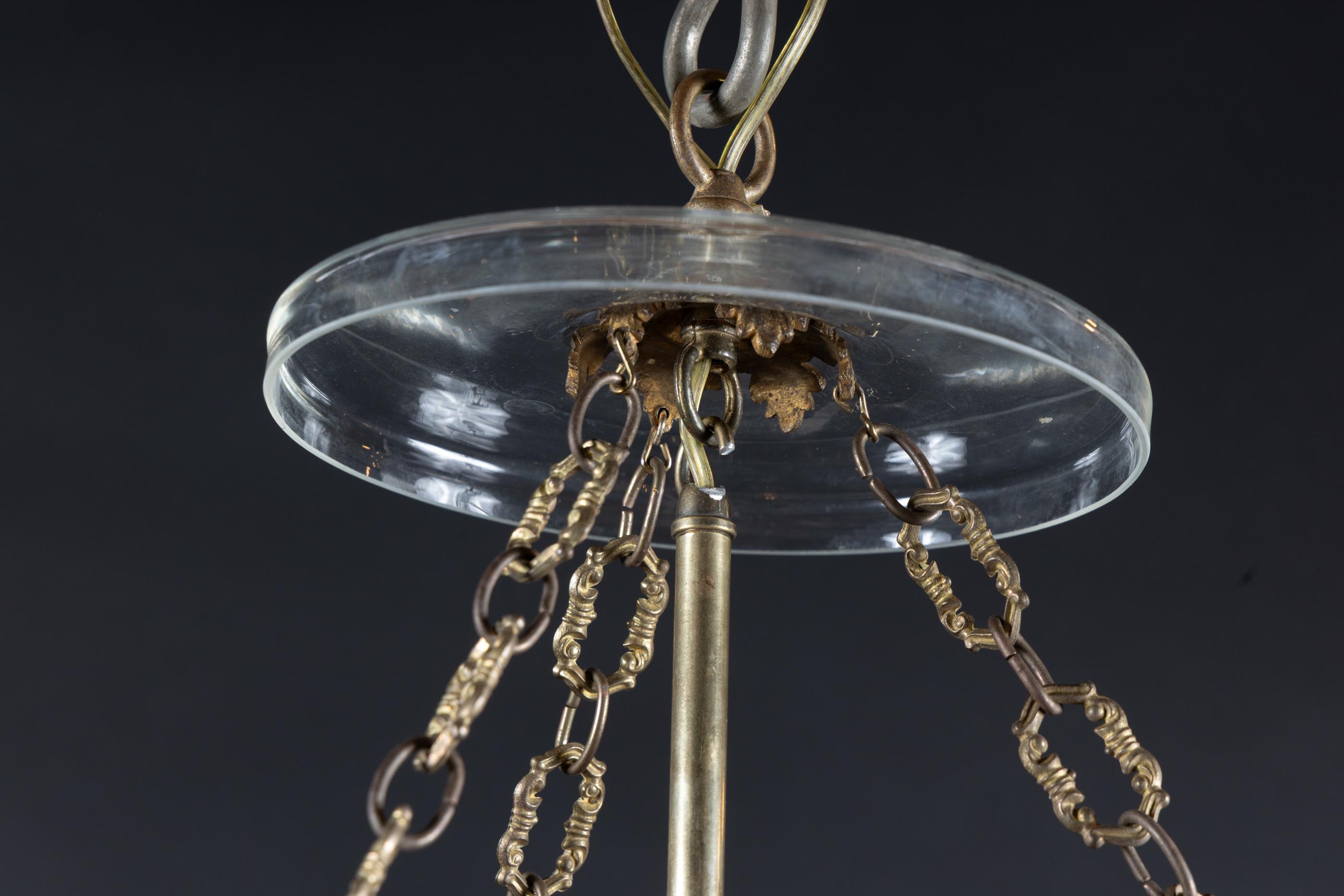 Antike mundgeblasene Melonkugel-Laterne aus Glas im Angebot 8