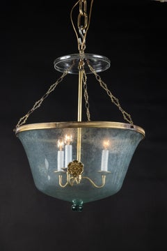 Antique Hand Blown Glass Melon Globe Lantern